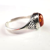 sterling silver ring with amber