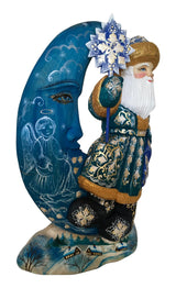 Santa with angel wooden figurine 