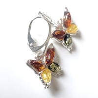 multicolor amber butterfly earrings 