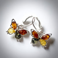 bright amber sterling silver earring