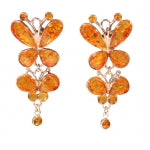 Butterfly Honey Amber & Sterling Silver Earrings
