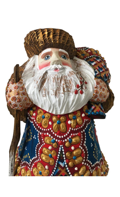 Russian handcrafted wooden Santa 