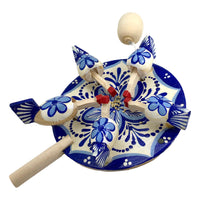 Chicken pecking paddle blue