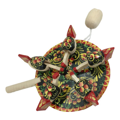Wooden toy chicken paddle 