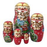Santa with Christmas Tree Russian Nesting Dolls BuyRussianGifts Store
