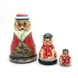 Santa with Christmas Tree Snowman Nesting doll set