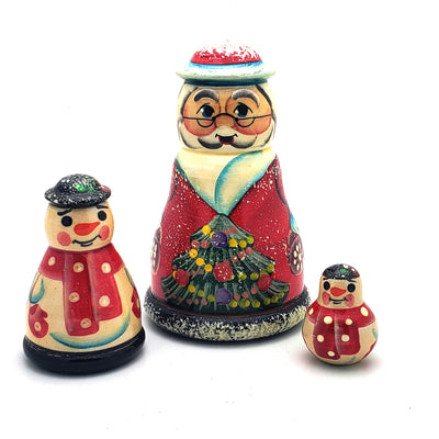 Santa snowman Christmas tree set