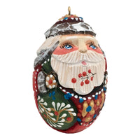 Russian Santa wood carved ornament 
