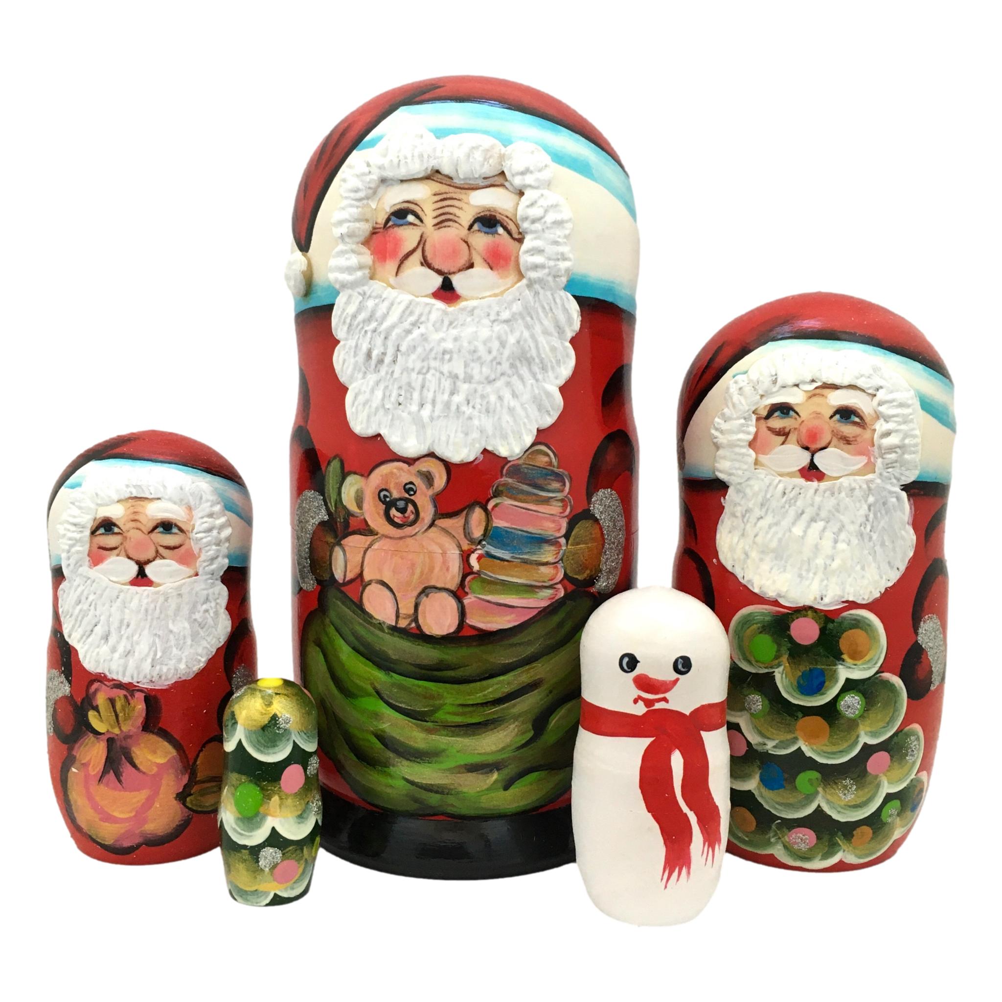 Russian nesting store dolls santa claus