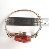 cuff amber silver bracelet