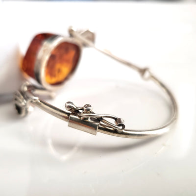 cuff amber bracelet in silver