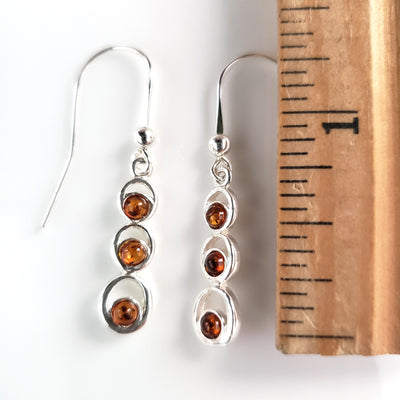 Cognac Amber in Sterling Silver Light Earrings BuyRussianGifts Store
