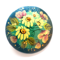 wild flowers with daisy blue brooch