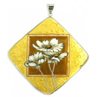 Daisy Hand Painted Mother Of Pearl Pendant