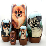Dogs Breeds Russian Nesting Doll 7" Set