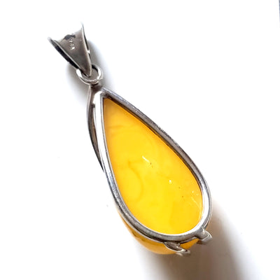 Back of Butterscotch Amber drop pendant