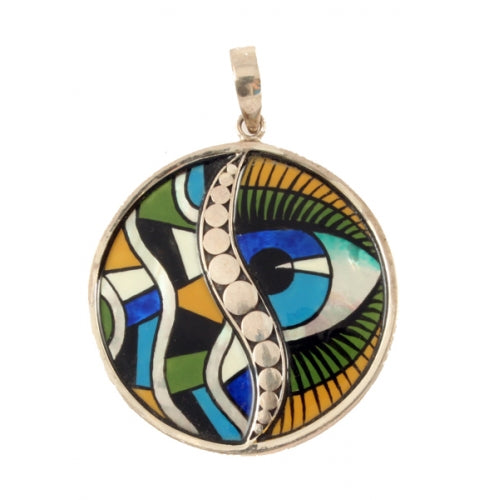 Hand Painted Pendant inspired by Expectation by Klimt
