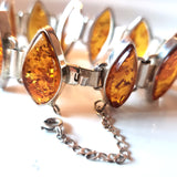 large amber bracelet with safety chain