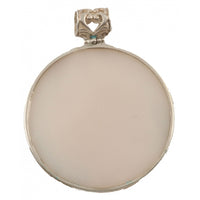 Hand Painted Mother Of Pearl Silver Pendant the Spanish