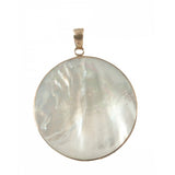 Mother of Pearl Painted Pendant inspired by Evening Contemplation Mucha