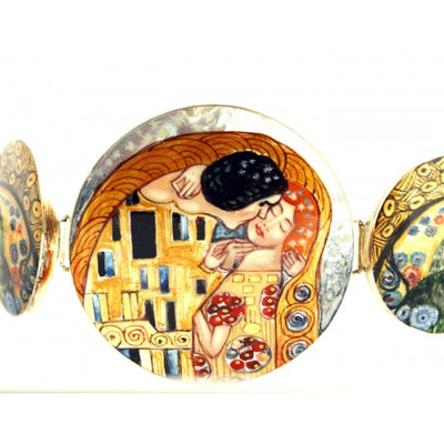 Hand Painted Bracelet Inspired by “The Kiss”, Klimt