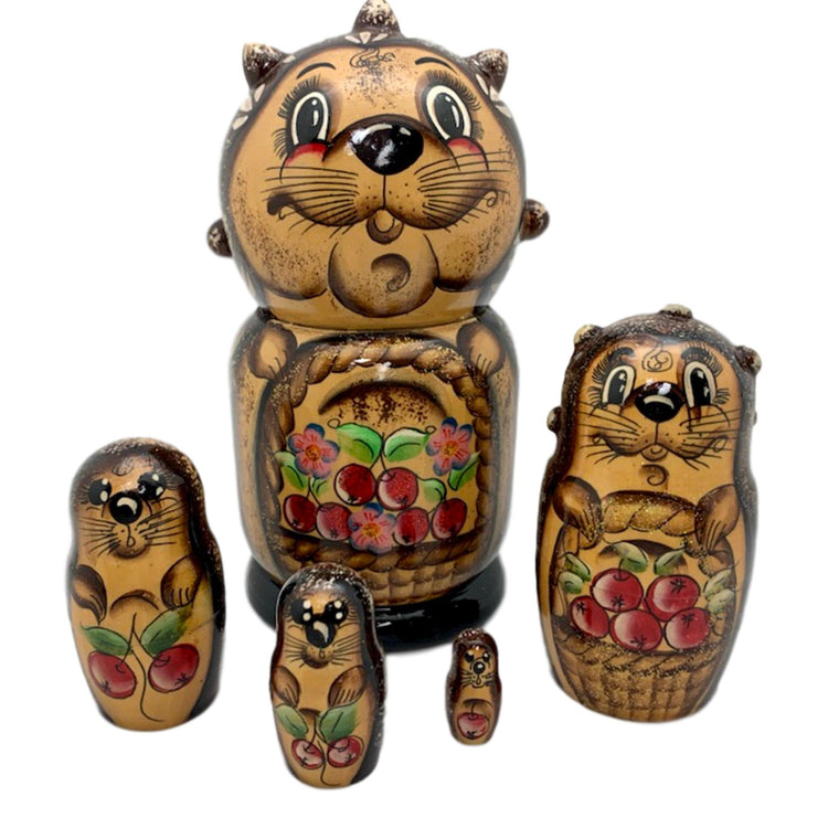 Hedgehog unique Russian dolls 