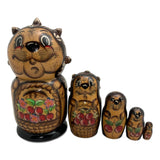 Authentic Russian nesting dolls hedgehogs 