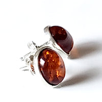 Honey amber with sterling silver small earrings