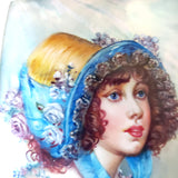 Pendant Lady in Hat Hand Painted Victorian Style Jewelry BuyRussianGifts Store