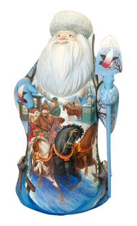 Unique russian Santa with winter scene