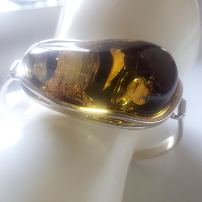 green amber bangle bracelet