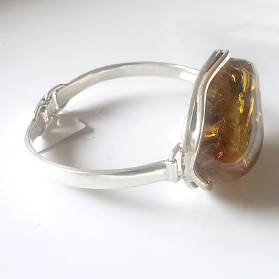 Large oval green amber bracelet