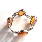 large oval natural amber bracelet