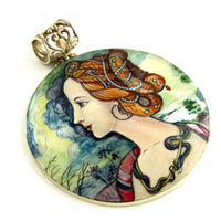 Pendant Inspired Portrait of a Young Woman by Sandro Botticelli