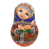 Christmas Russian doll with squirrel 