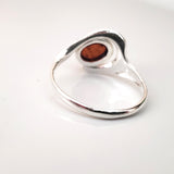 Minimalist style silver natural amber ring Ring