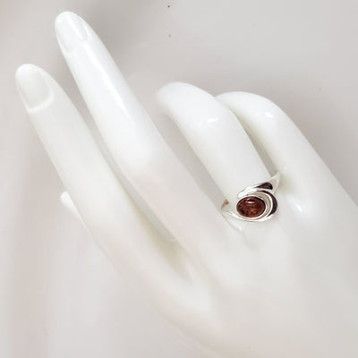 oval genuine amber ring