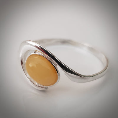 oval genuine butterscotch amber ring