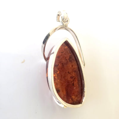 Modern cognac amber large pendant  back