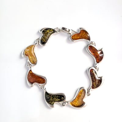 modern amber heart bracelet