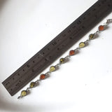 7 inch multicolor amber in sterling silver link bracelet