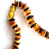 Multicolor chips amber beads