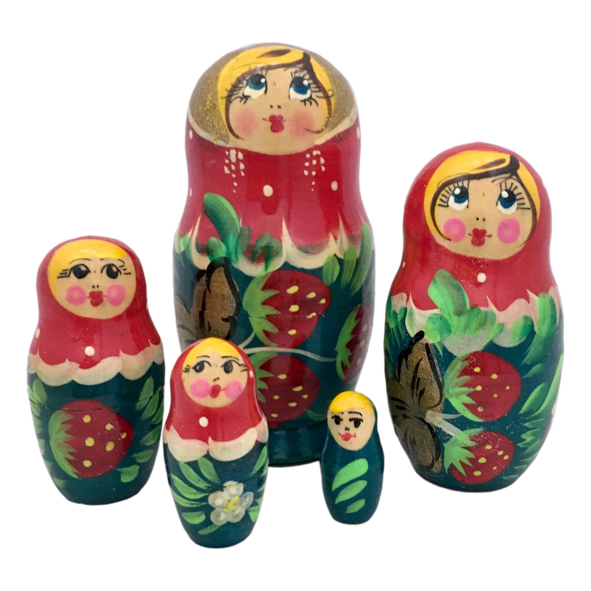 Matrioshka dolls Palenko green, red, Burned nesting doll nested matryoshka. buy Doll holiday gift wood toy