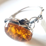 sterling silver with large amber bracelet
