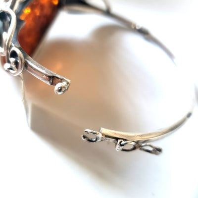 sterling silver with large amber bracelet