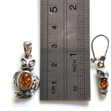 owl earrings pendant jewelry set