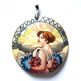 Handpainted Pendant inspired by The Seasons Mucha BuyRussianGifts Store