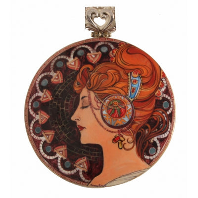 Vislana Hand Painted Pendant Zodiac Mucha