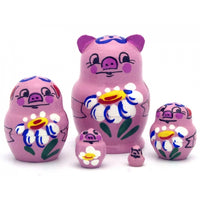 Happy Pig Miniature Nesting Doll