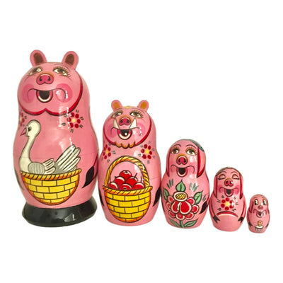 Piglets matryoshka Russian dolls